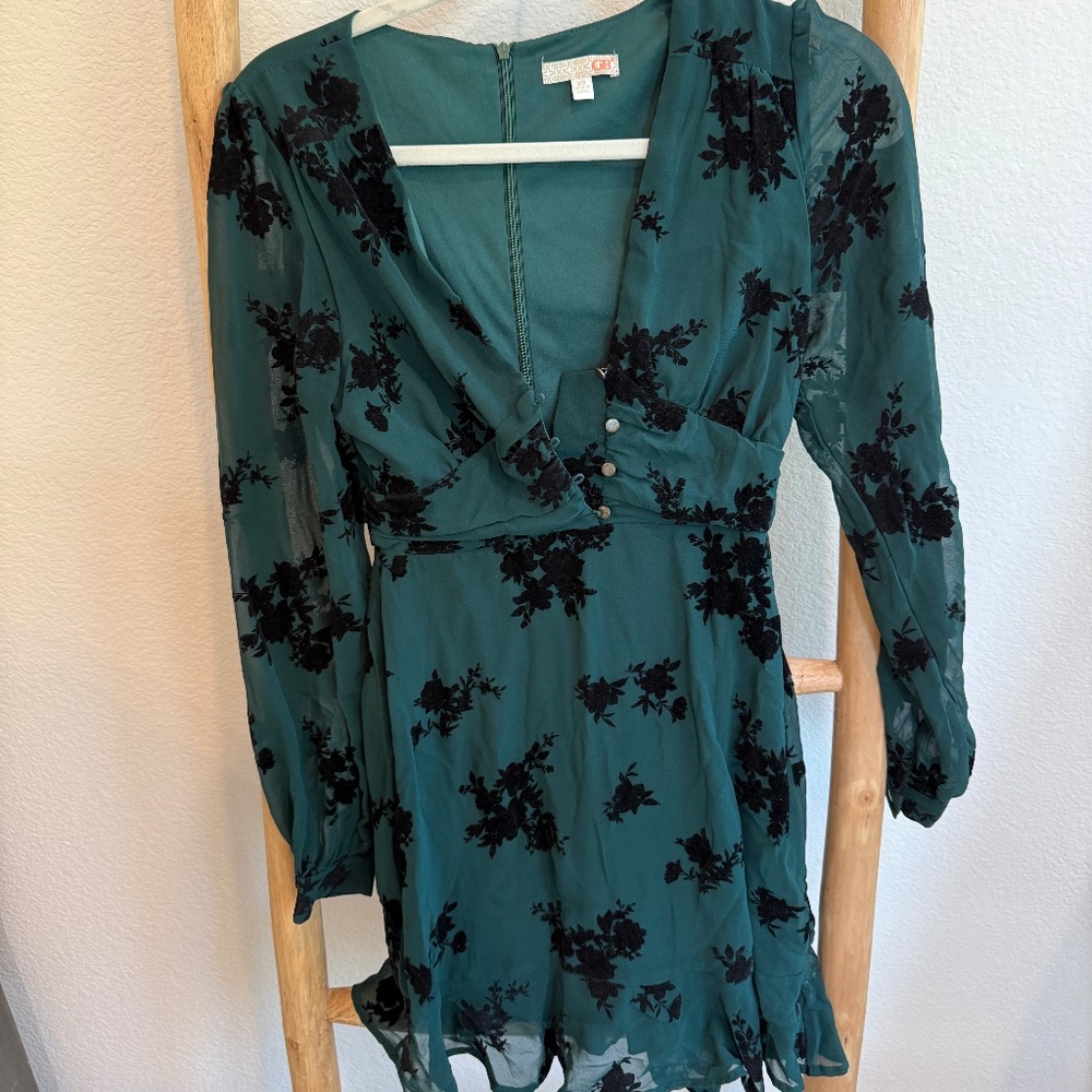 GIANNI BINI EMRALD GREEN MINI DRESS